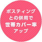ポスティングとの併用で世帯カバー率アップ