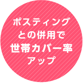 ポスティングとの併用で世帯カバー率アップ