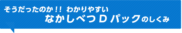 そうだったのか！！わかりやすいなかしべつDパックのしくみ