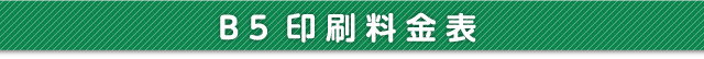 B5印刷料金表